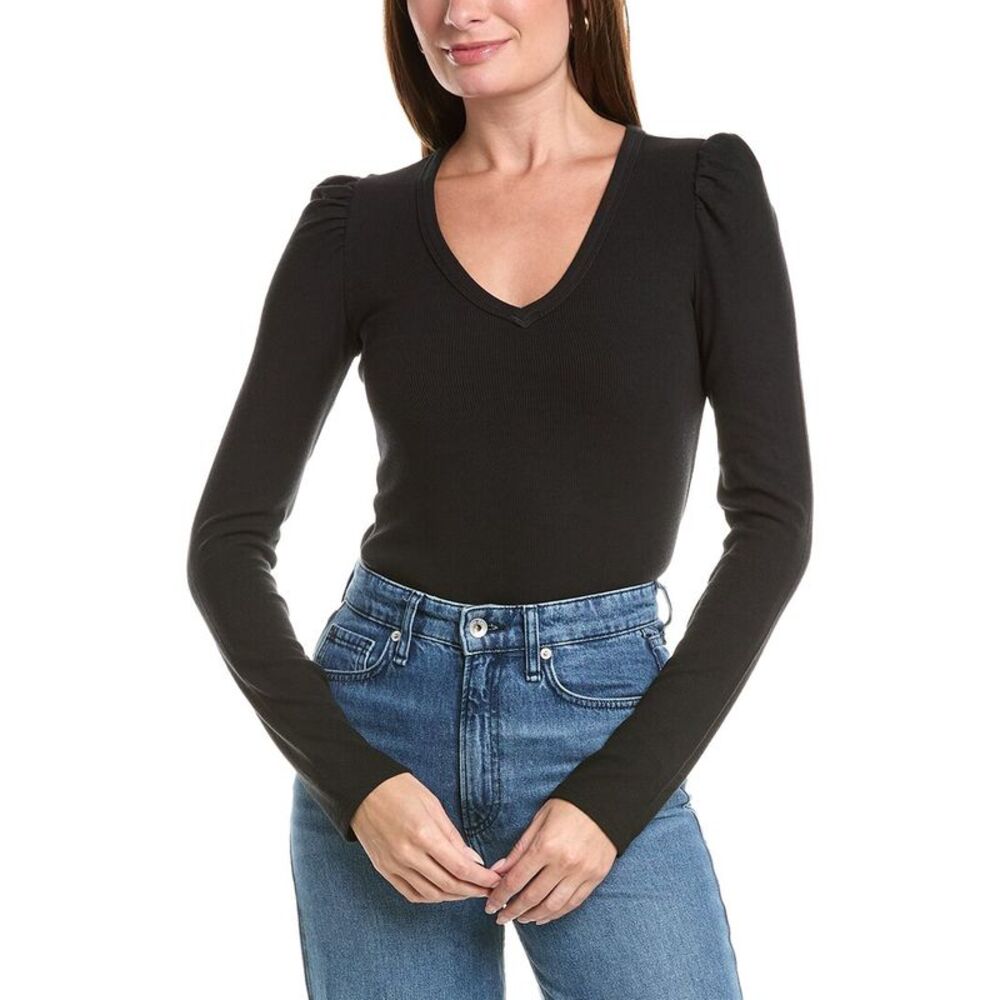 Chaser Womens  Heavenly Rib Knit Chlo Top, Black
